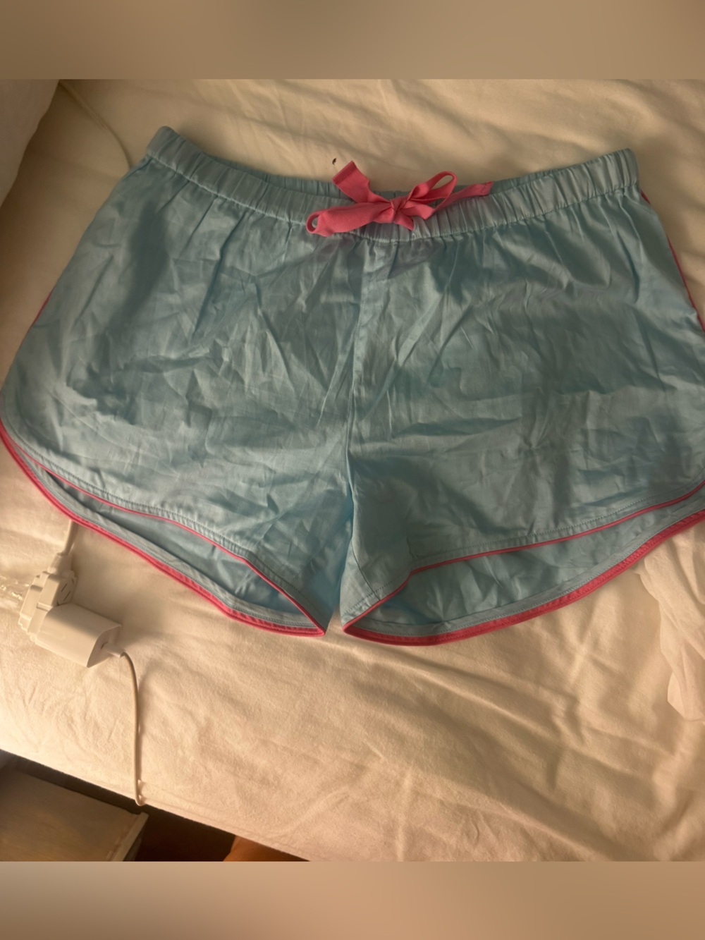 LAKE Pajamas Cotton Pajama Shorts in a light "lake blue" size XS NWOT